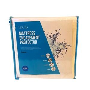 LUCID Queen Mattress Encasement Protector Waterproof Allergen Proof Bed Bug